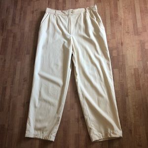 Escada Wool High Rise Pants Cream Size 14